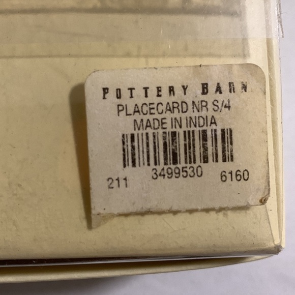 𝅺POTTERY Barn Placecard Napkin Rings Silver Tone- like new- set of 4 - Picture 3 of 11